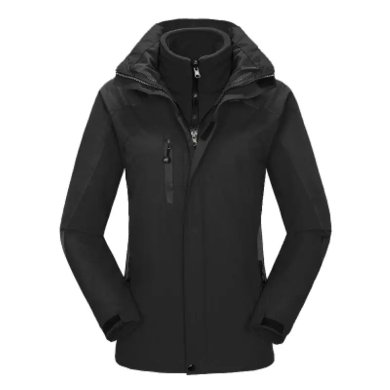 

3 in 1 Women Jacket Thick Warm Waterproof Windproof Coat With Detachable Hood Outdoor Autumn Winter Outwear Sportswear
