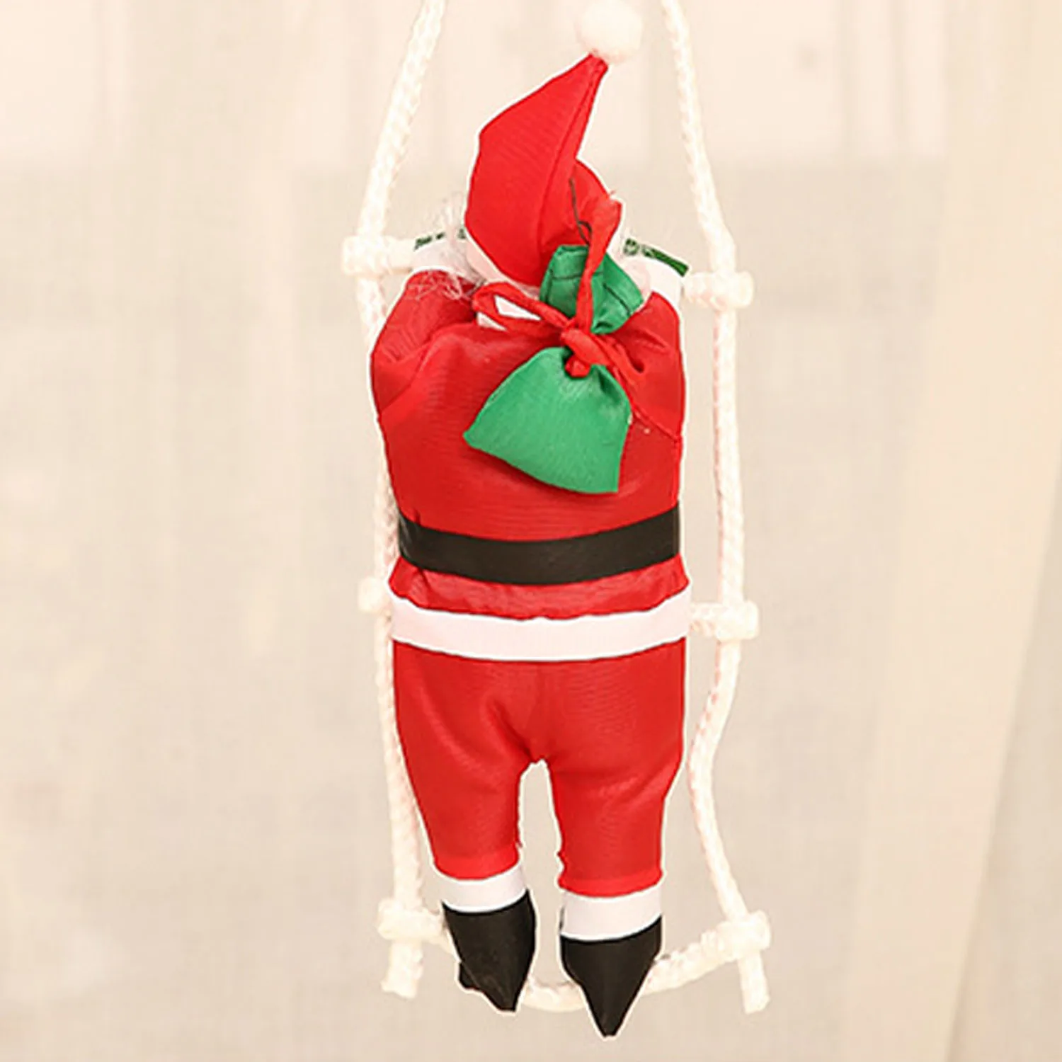 Besegad Christmas Xmas 2 Santa Claus Climbing Ladder Ornament Decoration for Home Office Shop Window Party Decor 60cm Length