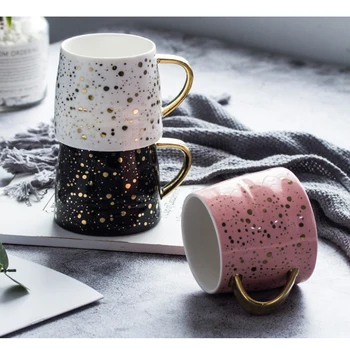 

Ceramic Coffee Mug Milk Cup Drinkware Starry Sky Pattern Teacup Simple and Creative Mugs luxury cup Christmas gifts