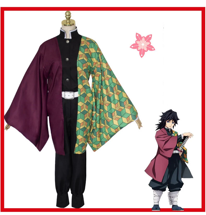 Demon Slayer Kimetsu no Yaiba Аниме костюм кимоно для косплея комплект Kamado Tanjirou японские костюмы для взрослых