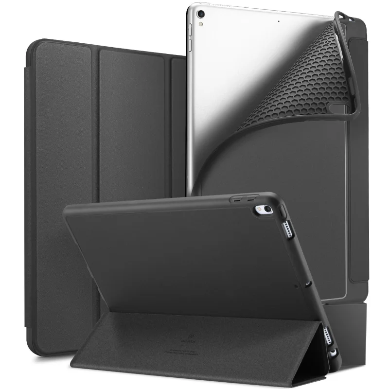 Гладкий сенсорный чехол из искусственной кожи для Apple iPad Air() мягкий силиконовый смарт-откидной Чехол для Apple iPad Air Pro 10,5 - Цвет: Черный