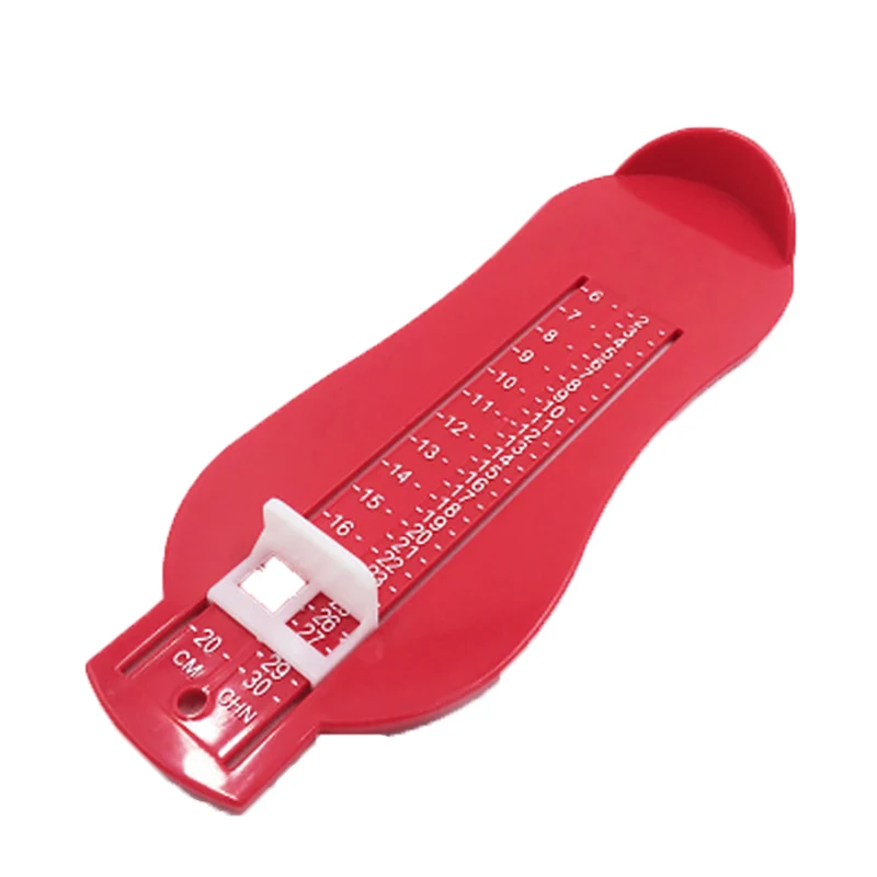 Многоцветная линейка для детской стопы, измеряющая длину детской обуви, калькулятор для детской обуви, аксессуары для детской обуви, измерительный инструмент - Цвет: Красный