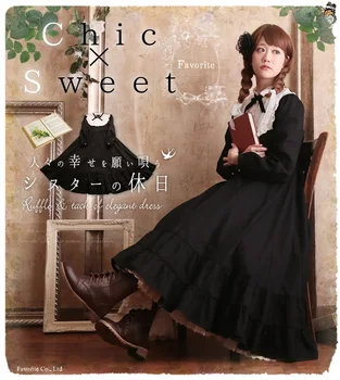 

2020 new mori girl womens spring and autumn long sleeve knee length one piece dress bowknot clothes