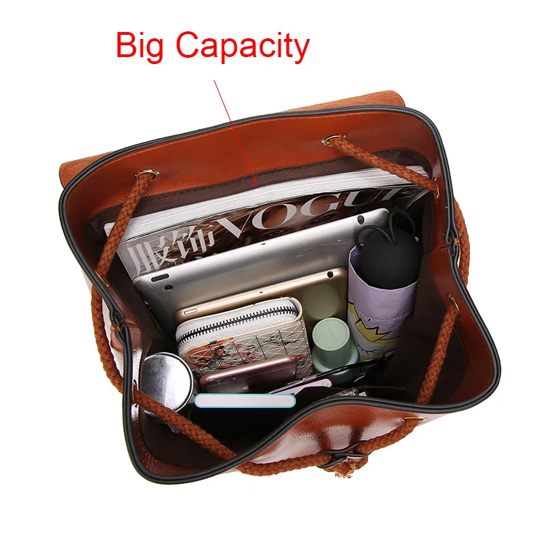 Высококачественный Женский кожаный рюкзак в стиле преппи винтажный женский