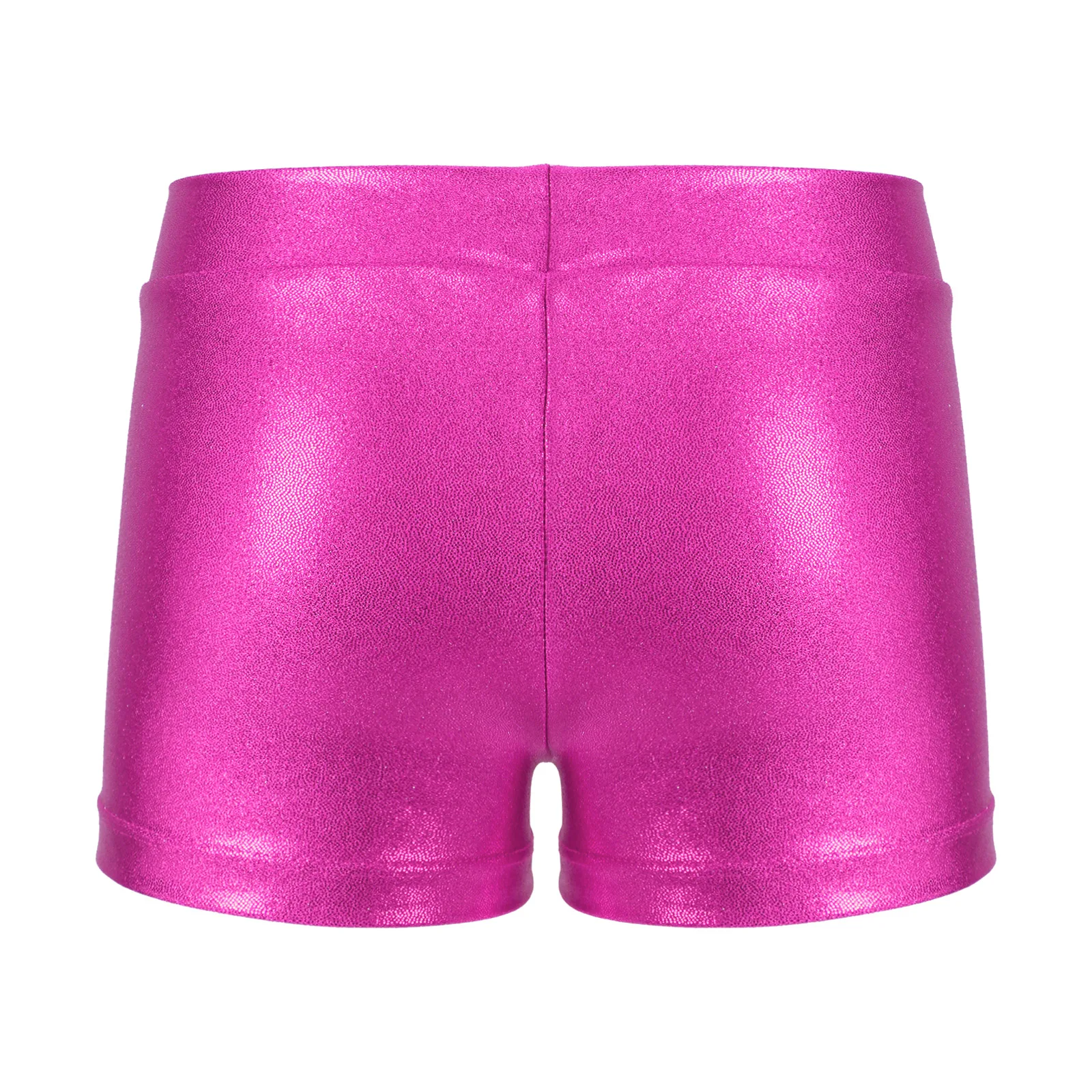 Kids Girls Shiny Metallic Shorts Dancing Elastic Waistband Gym Workout Sport Dance Shorts Dance Wear Children's Short Pants Kids Shorts