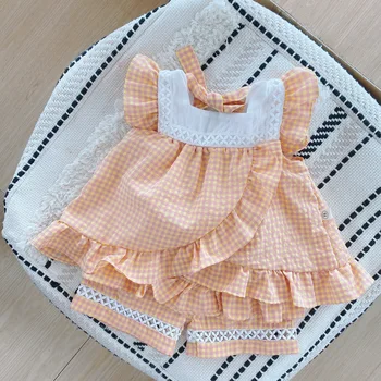 

Girl's Plaid Sets Summer 2020 Baby Girl's Shirt and Shorts Fashion Sets