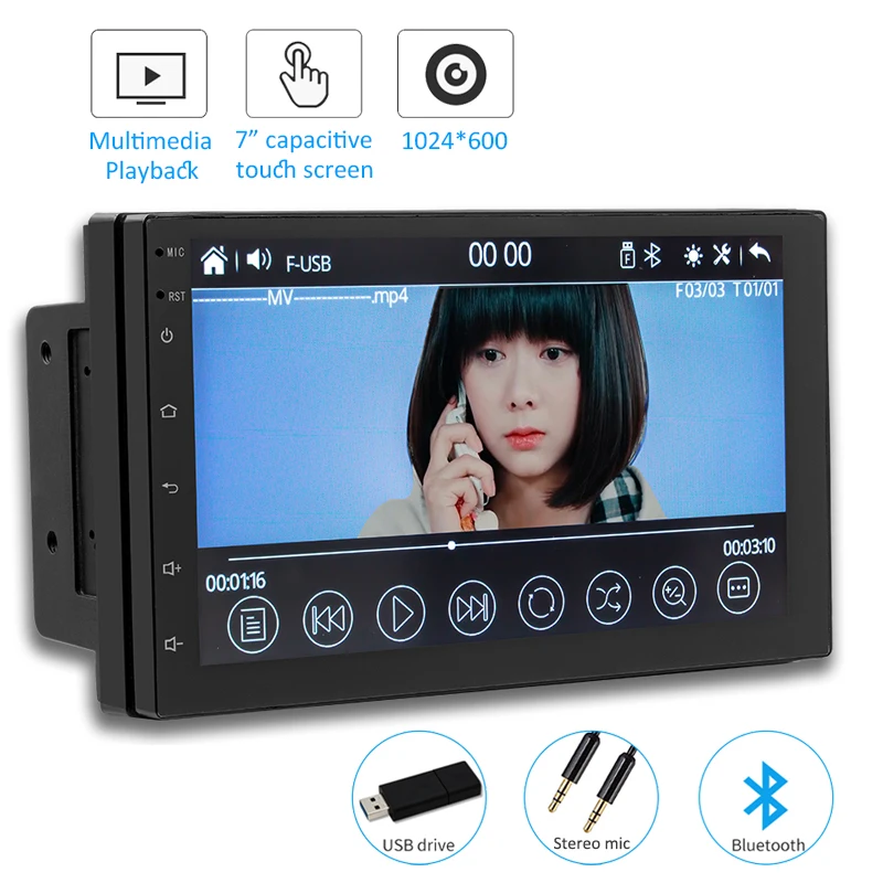 CarPlay Car Radio 2 Din RDS Mirror Link MP5 Bluetooth Audio A2DP Handsfree USB Stereo System 7