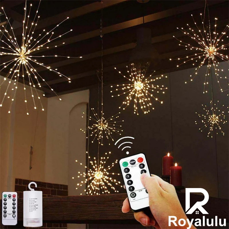 Royalulu Outdoor Decorative Lights LED Firework Lights Christmas Lights