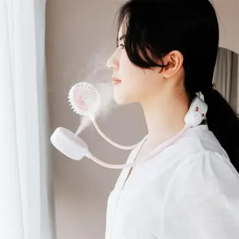 

Portable Neck Fan Multifunction USB Charging Fan with Humidifier Hands-Free Hanging Neck Air Cooler Conditioner for Home Outdoor