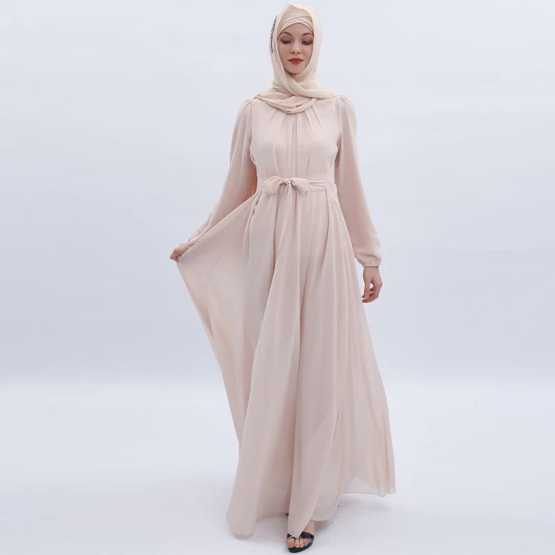 Однотонное платье Абая Дубай мусульманский хиджаб кафтан Турецкая мусульманская одежда Абая для женщин Caftan Robe Femme Musulman Djelaba Femme
