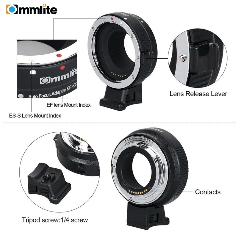 Commlite CM-EF-EOSM электронный адаптер с автофокусом для объектива Canon EF EF-S для камер EOS M EF-M M2 M3 M5 M6 M10 M50 M100