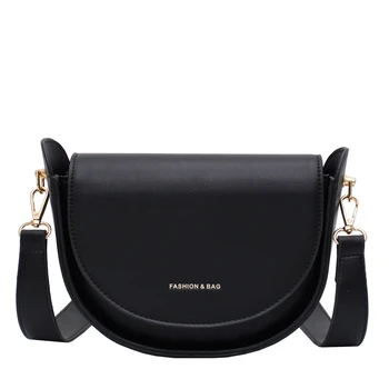 

crossbody bags for women Fashion solid half round PU leather women's Shoulder Messenger Bag bags for women 2020 bolso mujer