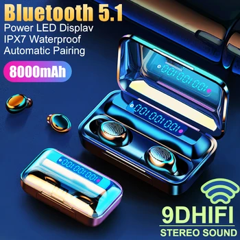 

F9 new wireless bluetooth headset business sports earbuds digital display touch