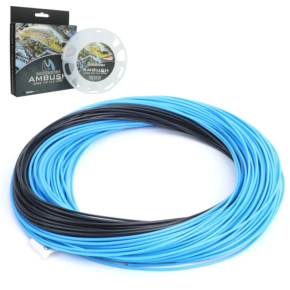 with box and spool Maximumcatch 100FT 4-8wt Вес вперед плавающая Летающая леска с Тонущим наконечником двойной Цвет Летающая леска - Цвет: with box and spool