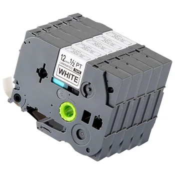 

5Pcs 12Mm Tze Tape Compatible for Brother P-Press Tze231 Label Maker Black on White Laminated Ribbons