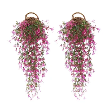 

2Pcs Artificial Ivy Outdoor Fake Hanging Plants Wall Hang Garland Balcony Basket Garden Party Wedding Home Decoration