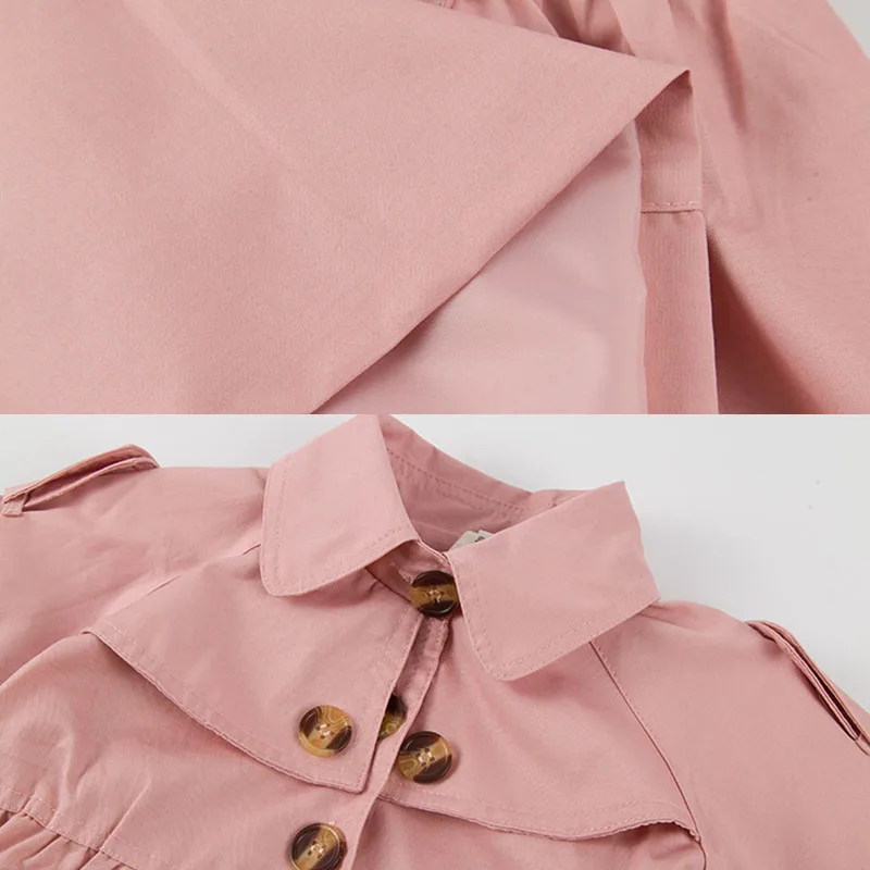 lememogo Autumn Baby Girl Trench Coat Boy Children's Outerwear for Girls Turn-down Collar Trench Coat Jacket Kids Long Coat Girl