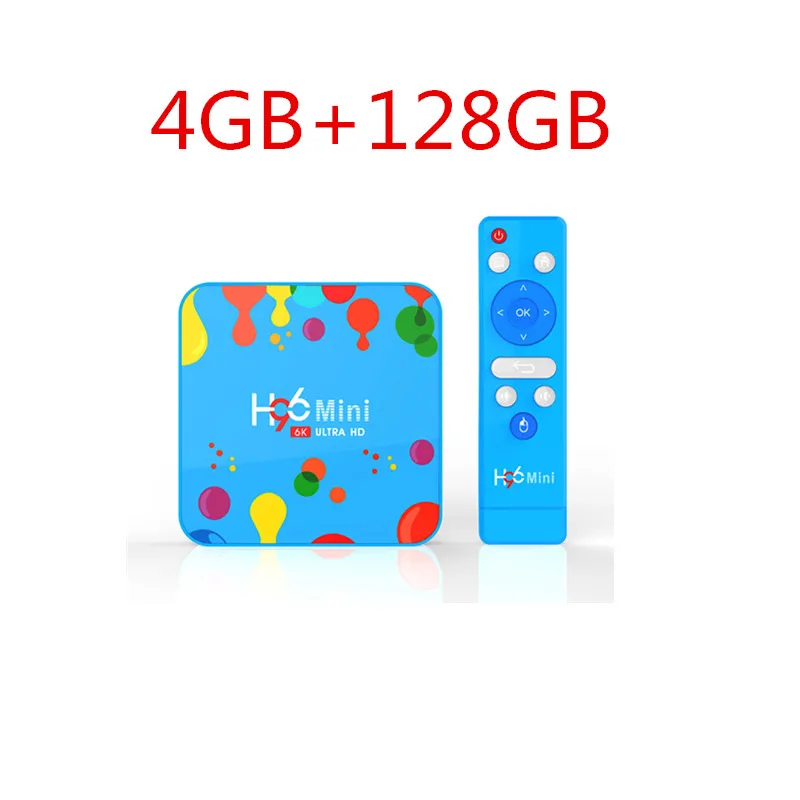4G 128G H96 Мини ТВ коробка Android 9,0 Allwinner H6 Четырехъядерный 4 ГБ 128 Гб Поддержка 6K H.265 H96mini Smart tv Box HD Netflix Youtube - Цвет: 4G 128G