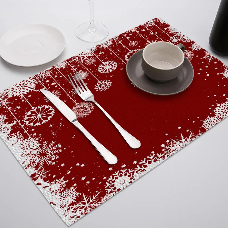 Fuwatacchi, Рождественский Декор, посуда, прочный обеденный стол, столовые приборы, вечерние аксессуары для кухни, чаша, подстаканники, подставки для напитков - Цвет: 180