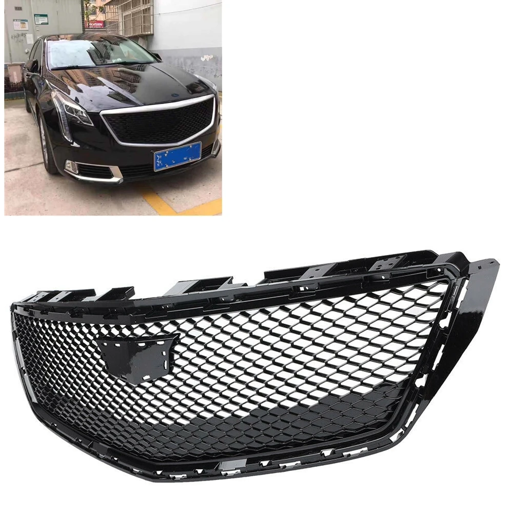 

For Cadillac XTS 2018 2019 2020 Front Grille Racing Grill Honeycomb Style Car Body Kit Replacement Upper Bumper Hood Mesh Grid