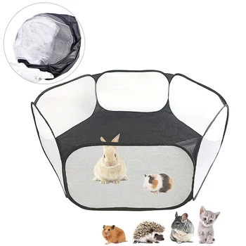 

Portable Small Animals Cage Pet Tent Fence Yard Fence Playpen Outdoor Indoor Pop Open Pet Exercise Fence for Pig Hamsters Rabbit