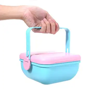 

Salad Bowl Lunch Container 2 Layer Fresh Vegetable Storage Box Food Grade Healthy Salad Container Box Portable Lunch Box