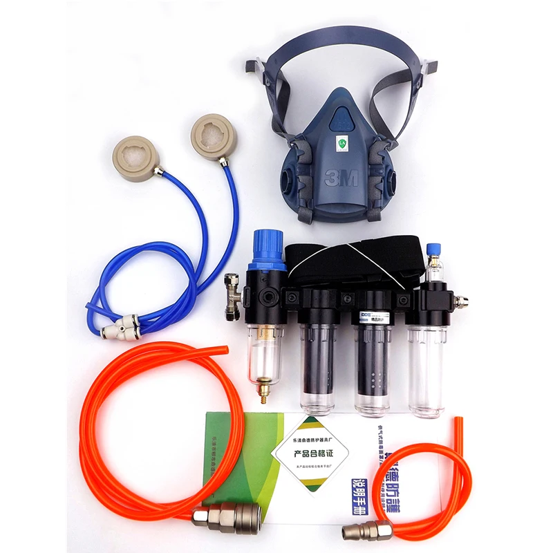 7502 Gas Mask Electric Air Supply Respirator Gas Spray Paint Chemical Protection Anti-dust Formaldehyde Multi-function Mask set