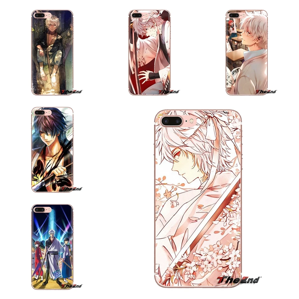 

For Samsung Galaxy S3 S4 S5 Mini S6 S7 Edge S8 S9 S10 Plus Note 3 4 5 8 9 Transparent Soft Covers Japanese Anime Gintama Gintoki
