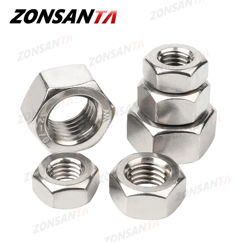 Hexagon Nuts Metric 304 Stainless Steel DIN934 M1-M20