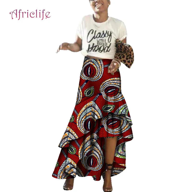 Модная новинка, африканская Женская юбка до щиколотки, сексуальный стиль, африканская юбка с принтом, уникальная африканская юбка "Анкара", WY3681 - Цвет: 3