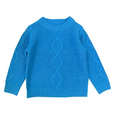 18178 blue Осень-зима для маленьких мальчиков с высоким, плотно облегающим шею воротником для девочек, трикотаж, надписи, свитера с вышивкой детская одежда из хлопка для мальчиков и девочек свитера - Цвет: 18178 blue