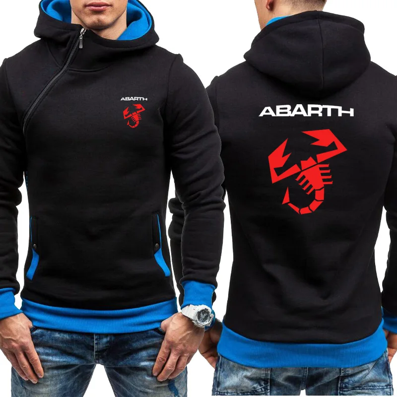 Мужские толстовки автомобиль ABARTH Логотип Печать Повседневная Хип-Хоп Толстовка Harajuku Флисовая теплая толстовка с капюшоном мужская молния куртка - Цвет: 803
