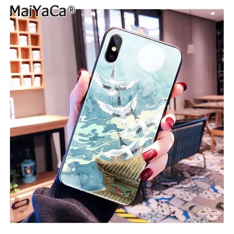 Чехол для телефона MaiYaCa kiyo-e в японском стиле из закаленного стекла для iphone 11 Pro XR XS MAX 8X7 6S 6 Plus