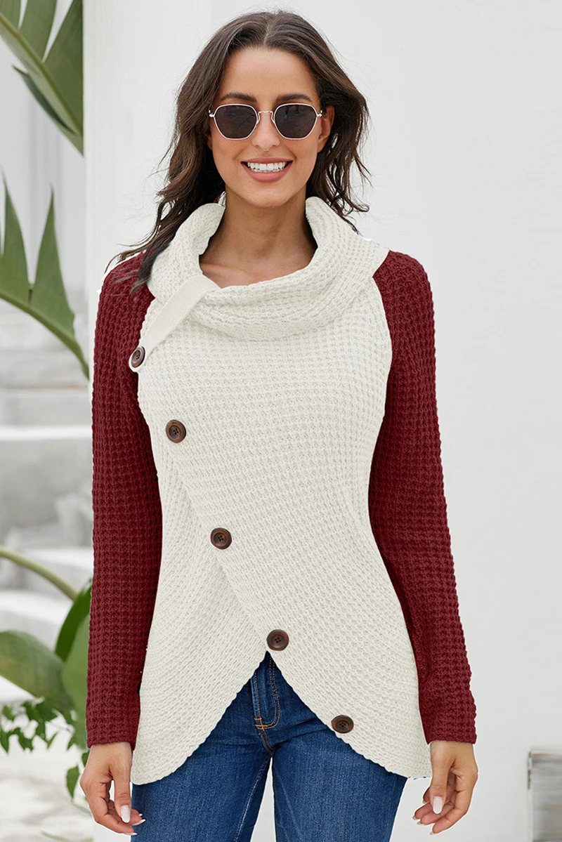 Loose Knitted Sweater for Women New Winter Warm Turtleneck Asymmetrical Hem Women Sweaters Tops 2019 Ladies Female Outwear (2)