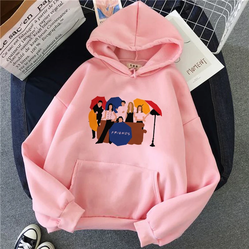 Друзья ТВ шоу Женская толстовка Розовая Одежда harajuku ulzzang толстовка с капюшоном негабаритных уличная Женская графическая хип-хоп - Цвет: 13