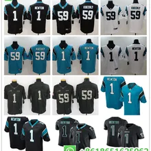 Сшитые мужские трикотажные изделия Carolina 22 Christian McCaffrey 1 Cam Newton 59 Luke Kuechly 88 Greg Olsen Game color Rush