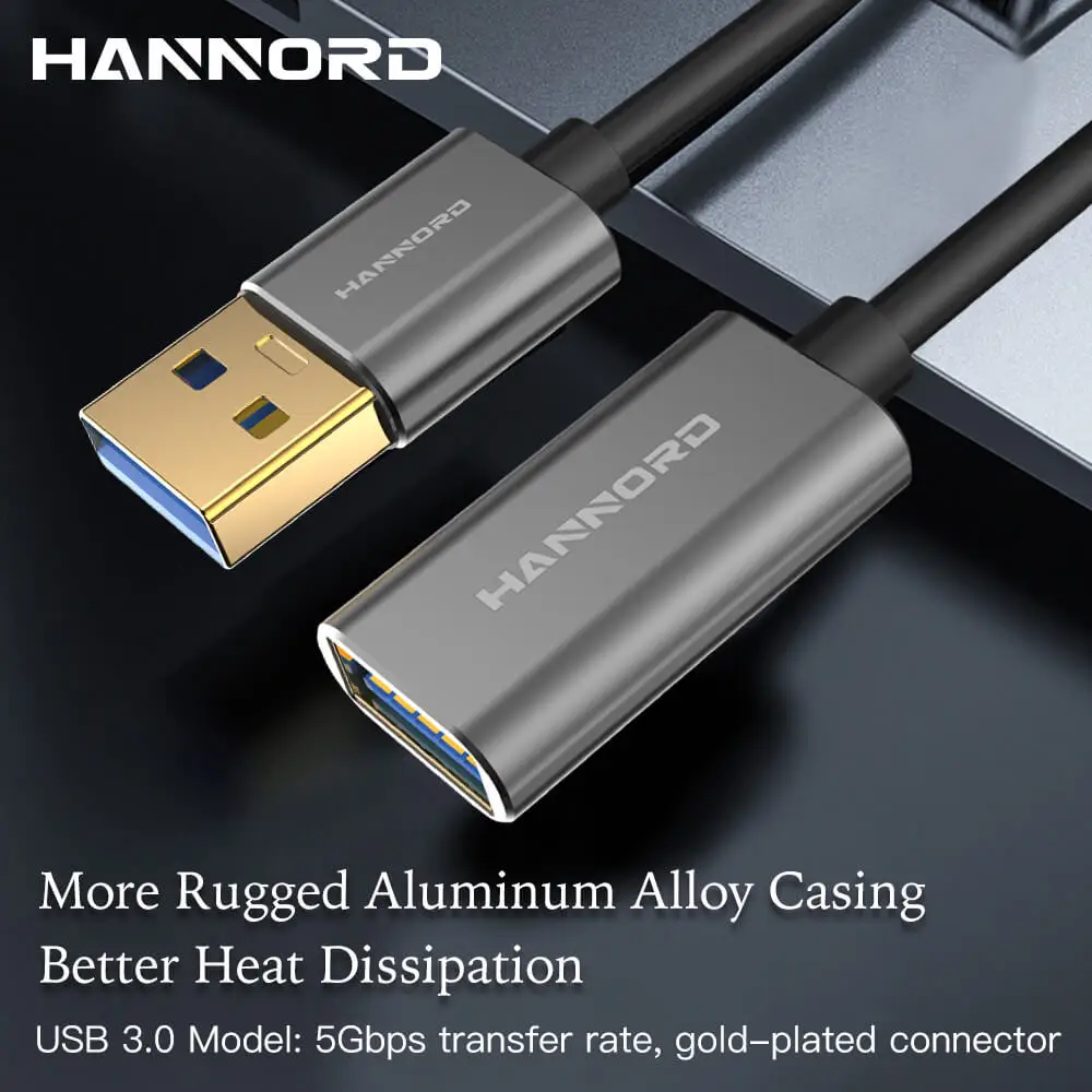 Hannord USB кабель-удлинитель для мужчин и женщин USB кабель-удлинитель USB 3,0 кабель-удлинитель Кабель для передачи данных для ПК клавиатура принтер Smart tv