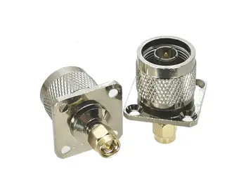 

10Pcs SMA Male plug to N Male plug 18.4mm 4-holes Flange RF Adapter Connector Coaxial High Quanlity 50ohm