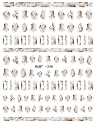 Новейшая hanyi-337 белая Линке дизайн 3d дизайн ногтей стикер Модный шаблон наклейка - Цвет: HANYI-340