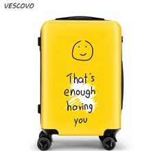 VESCOVO мода ABS+ PC чемодан на колёсиках Spinner Тележка Дорожная сумка 20 дюймов для мужчин и женщин сумка для посадки сумки для переноски чемоданы 2" 26 дюймов