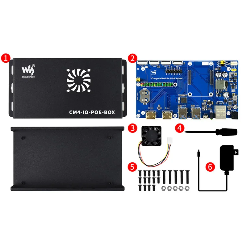 

PoE Mini-Computer Based On Raspberry Pi Compute Module 4 CM4 to Make Mini PC, with Metal Case Cooling Fan