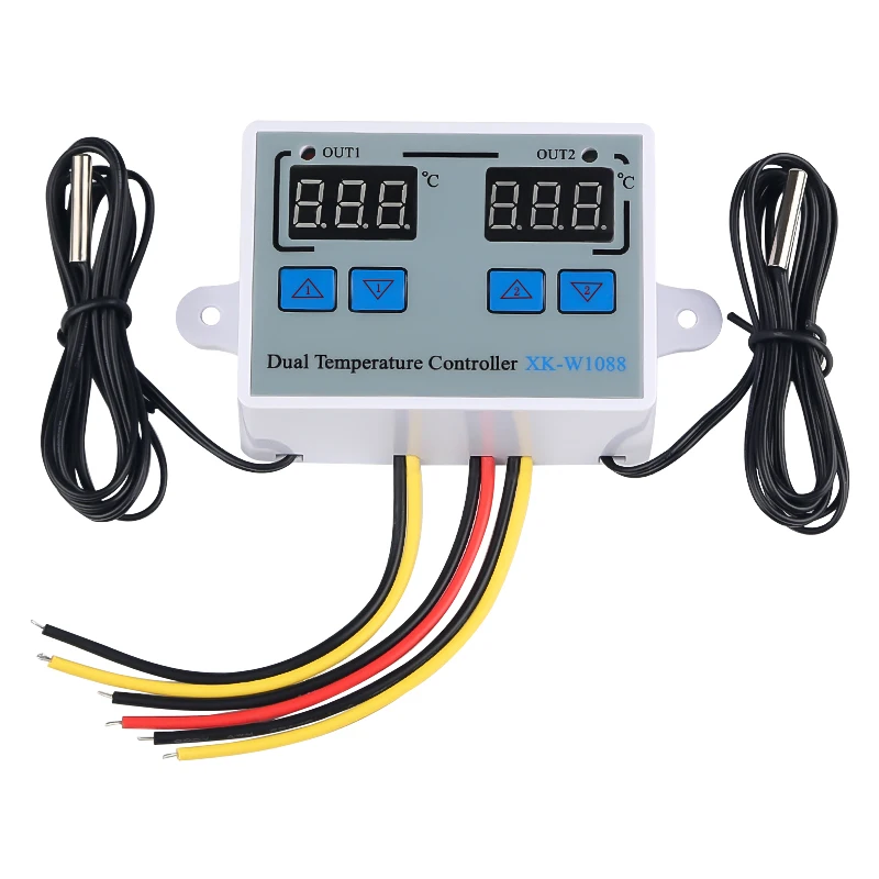 12V 110V 220V W1088 Dual Digital Thermostat Incubator Temperature Controller Thermoregulator 10A Heating Cooling Control