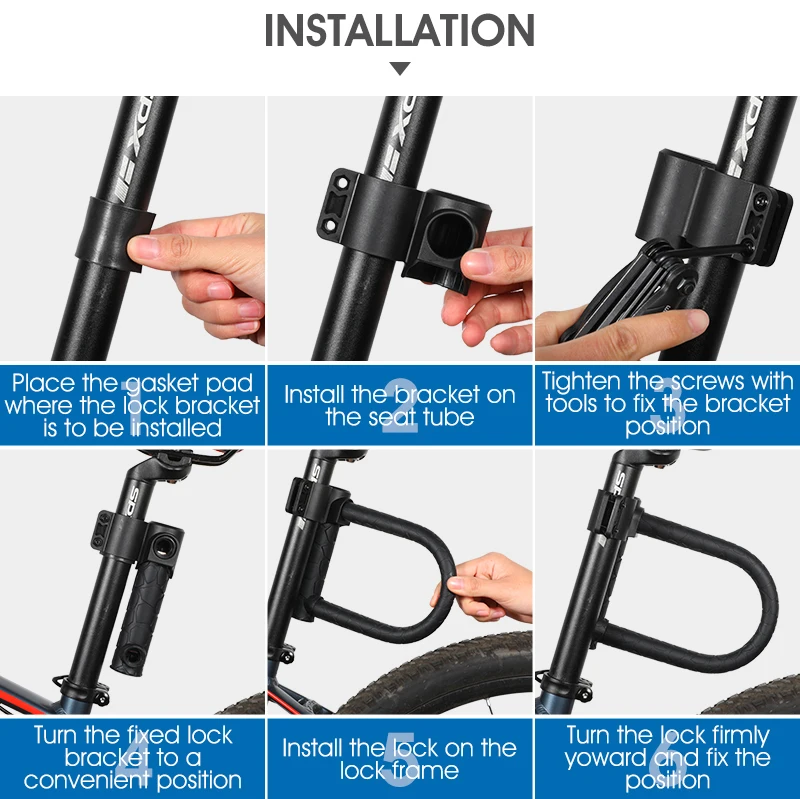 WEST RADFAHREN Fahrrad U Sperren Anti-theft Sicherheit Bike MTB Rennrad Motorrad Roller Rad Kabel Kette Lock Radfahren zubehör – Detail 29