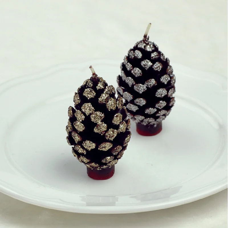 День рождения свечи рождественские творческие праздничные вечерние Pinecone торт