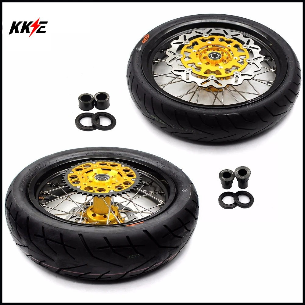 KKE 3 5/4 25 комплект колес Supermoto CST для Suzuki DRZ400SM 2005 2020 передний золотой диск мотокросса