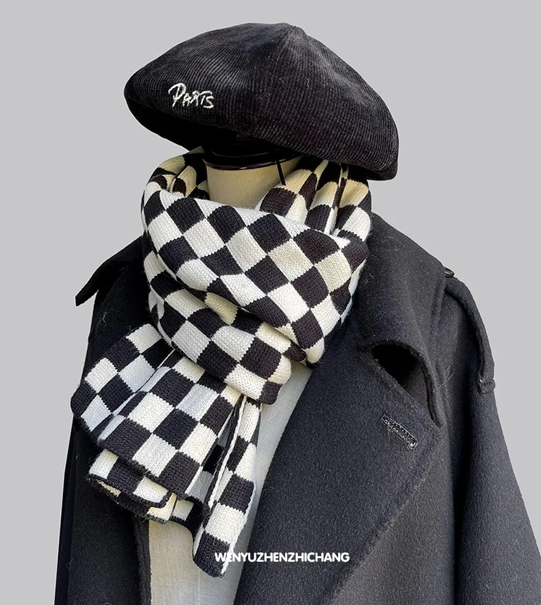 Christmas Pure Cotton Lady Big Shawl Imitation Cashmere Scarf Soft Skin-friendly Thickening Warm Letter Printing Shawl Scarf