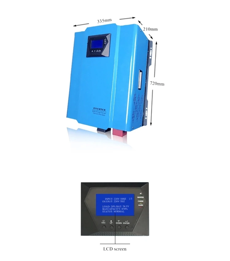 1KW 2KW 3KW 5KW 6KW 8KW 10KW off grid single phase Solar Inverter 12V 24V 48VDC & MPPT Solar Charge Controller 40A ~ 120A