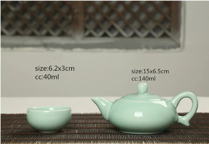 Chinese Celadon Fish Tea Set Ceramic Tea Cup fish chinese kung fu tea pot drinkware for friend Gift Travel home tea set wine set