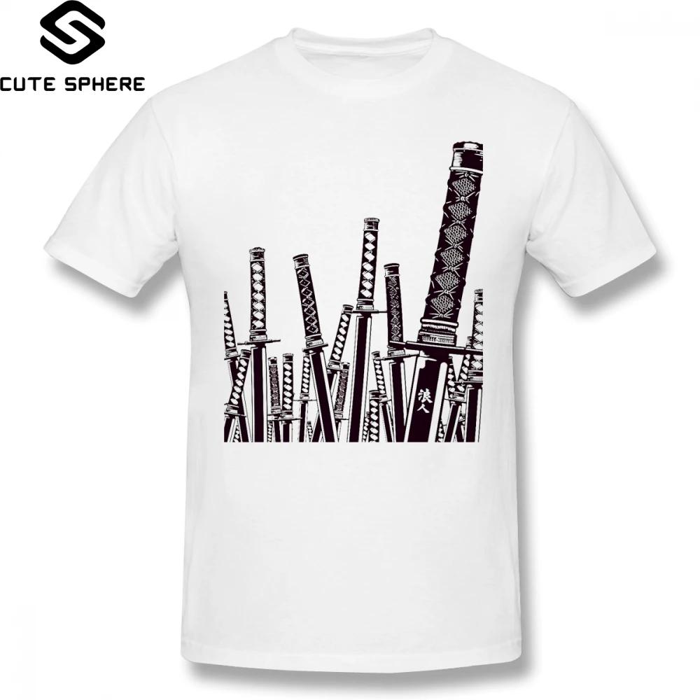 Japanese Feudal T Shirt Samurai Swords T-Shirt Beach Cute Tee 6xl Male Print Short Sleeves Cotton Tshirt |