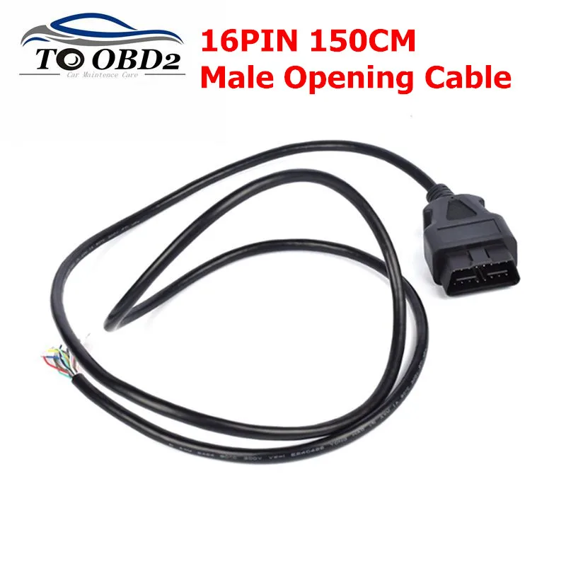 OBD2 16Pin 150 см папа открытие диагностический интерфейс адаптер для прибора кабель OBD2 16 контактный разъем для расширения открытия OBD кабель